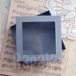 Pudełko z okienkiem kwadratowe 14,5 cm szare