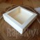 Pudełko 10x10x3,5 cm z okienkiem kraftowe