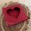 Pudełko z okienkiem serce 14,5 cm bordo